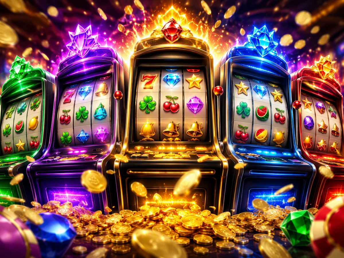 Tampilan permainan slot IMBASLOT dengan reel dan simbol berwarna